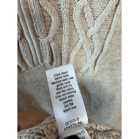 Athleta Beige Sweater Dress Sz S Collared Ribbed Cozy Comfy - Picture 3 of 6